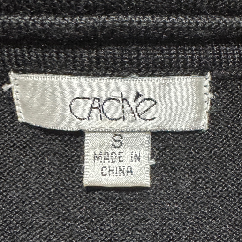 Cache Black Ribbed Collar Cardigan - Picture 7 of 8